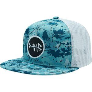 Ocean Digital Camo advanced polyester shell Flat Brim Trucker Cap Adjustable cap